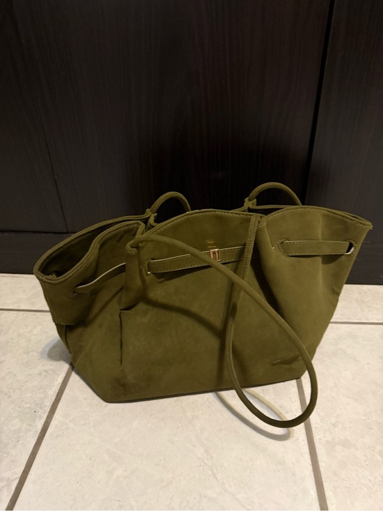 Handbags - Olive Green faux suede bag